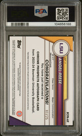 2023 Bowman U Chrome Rookie Auto Angel Reese #1/25 Orange Ref PSA 9 Sky WNBA